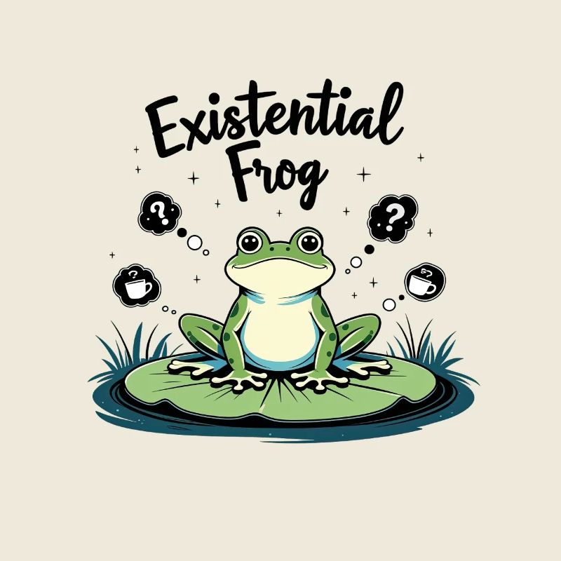 Existential Frog – Funny Brooding Motif
