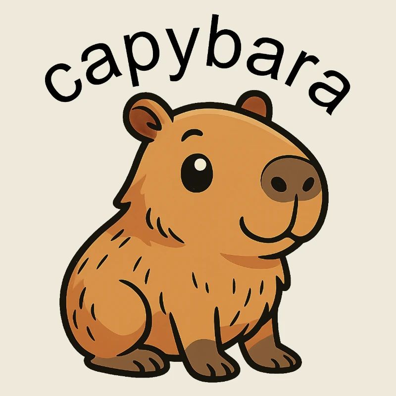 Mignon Dessin Animé Capybara, mignon et cool