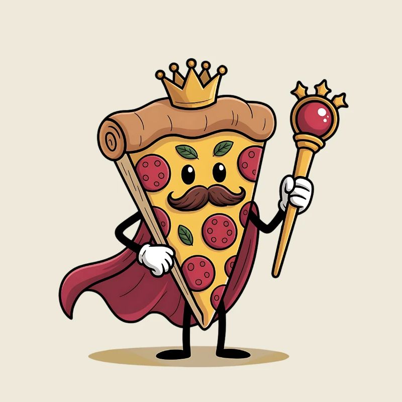Funny Pizza Cartoon Pizza Slice Design