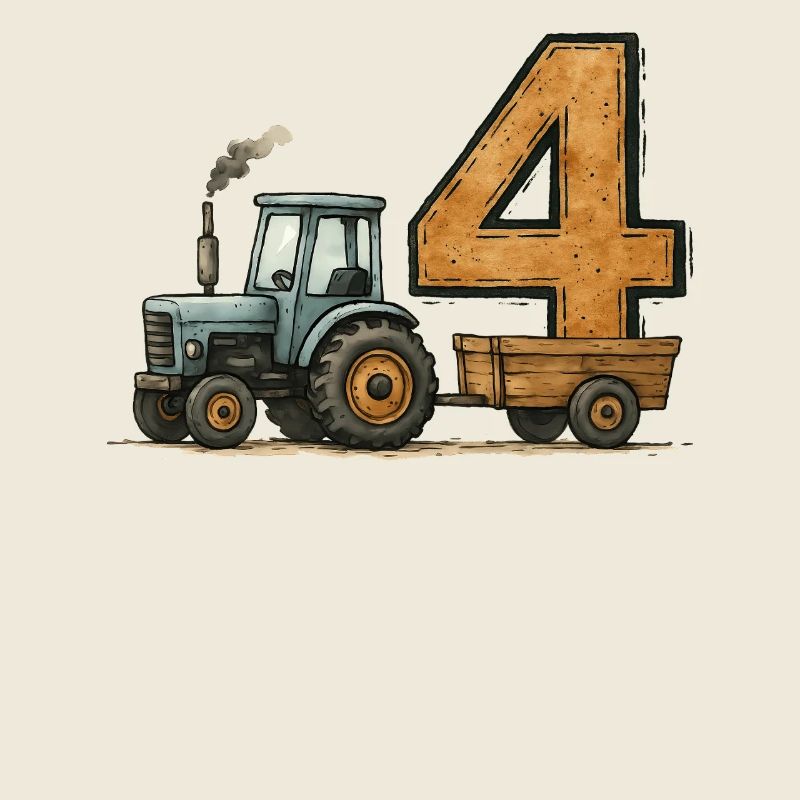 Geburtstag Traktor Mit Anhänger 4 Jahre Geburtstag