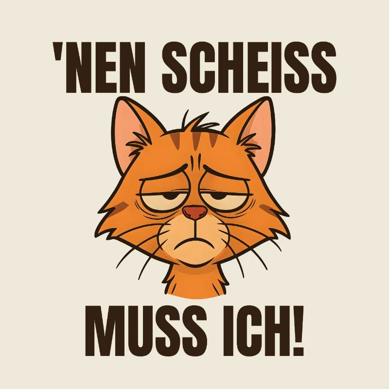 Lustige Katze mit frechem Spruch 'nen Scheiss