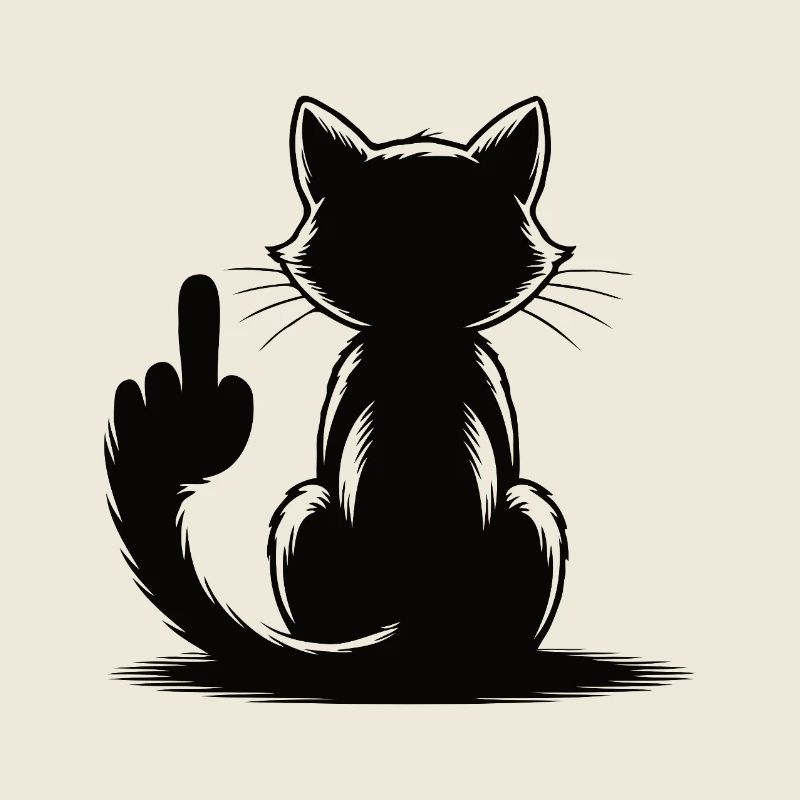 Katze Mittelfinger lustige Winkekatze