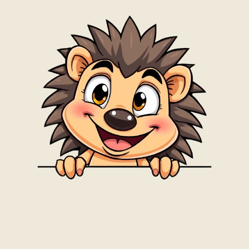 Hérisson mignon jetant un coup d’œil : illustration d’animal de dessin animé