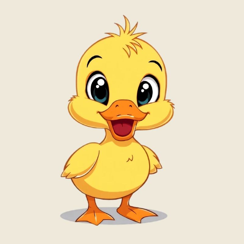 Cute duckling cartoon design