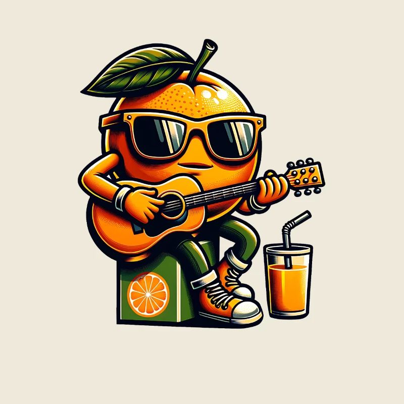 Orange With Guitar Summer Vibes Music
