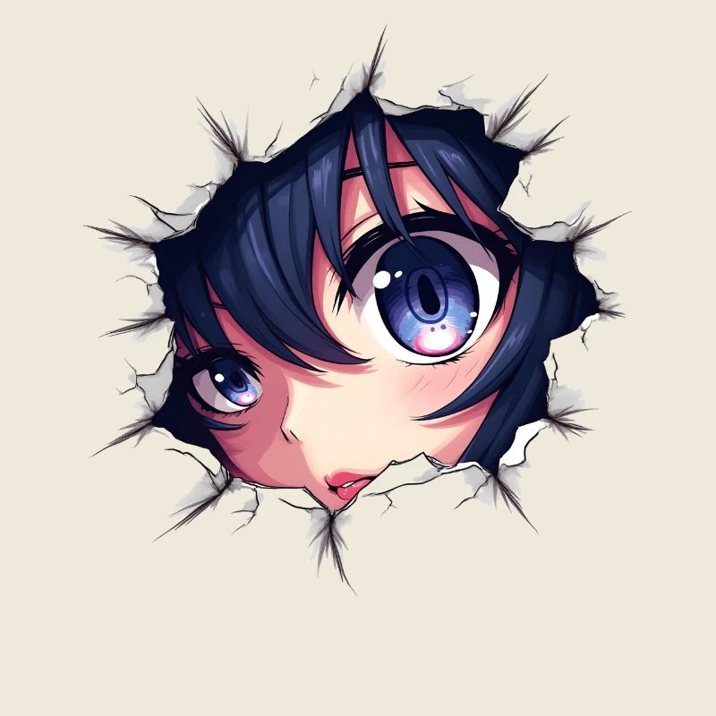 Anime Eye with Openwork Paper Effect