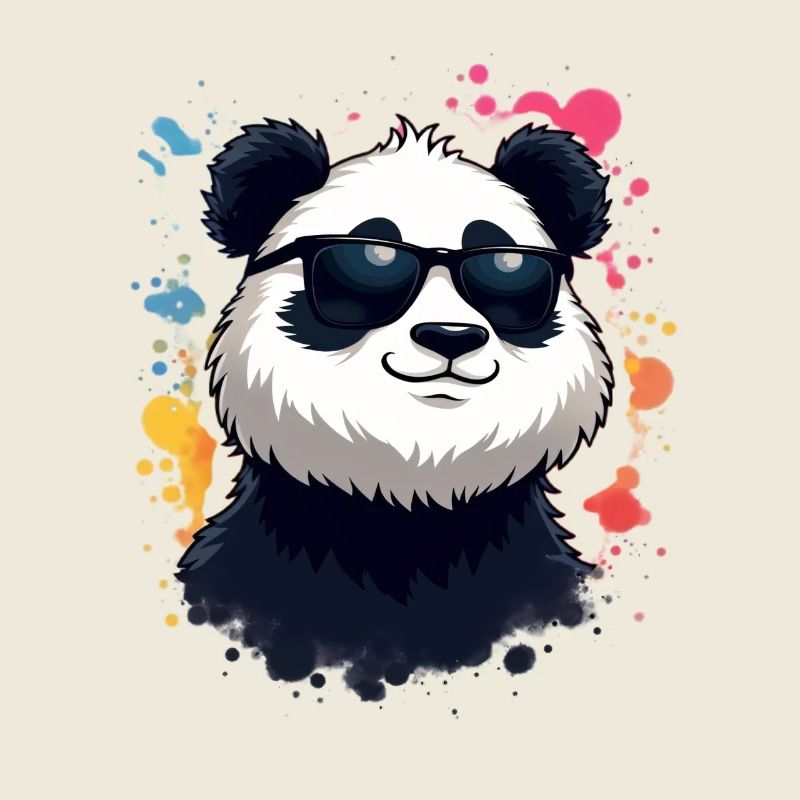 Panda cool avec des lunettes de soleil