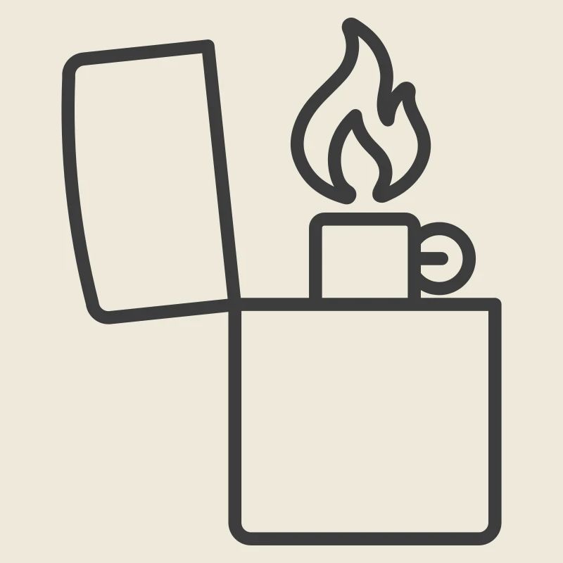 Vintage Lighter Line Icon