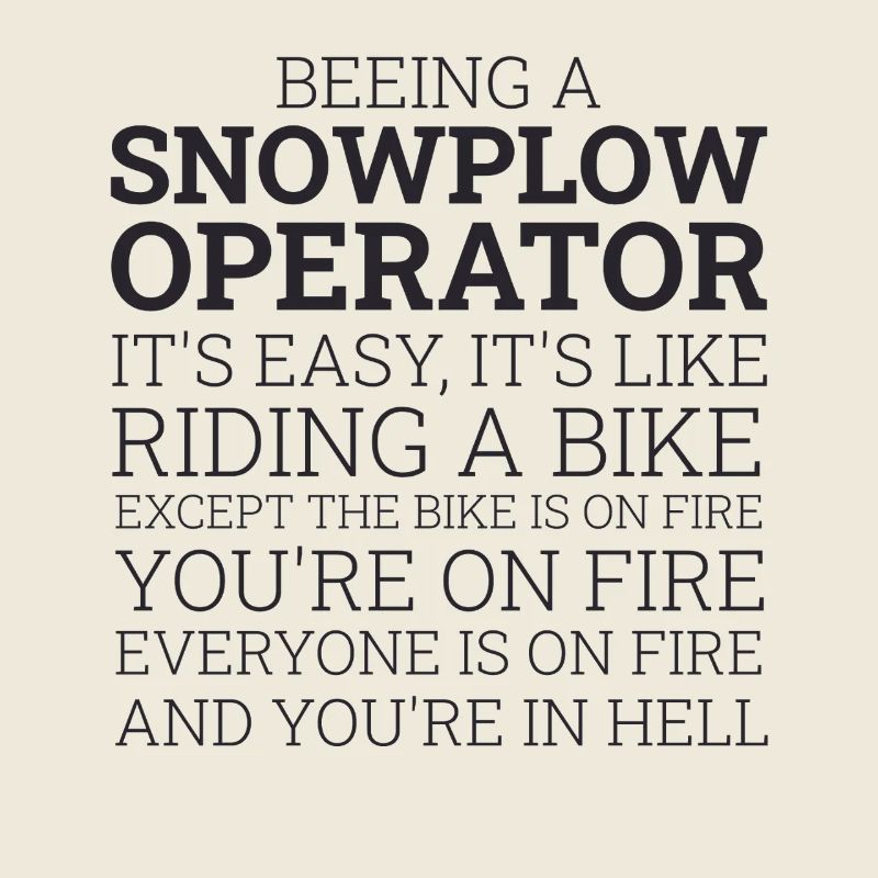 Snowplow Operator Riding A Bike Schneepflugfahrer