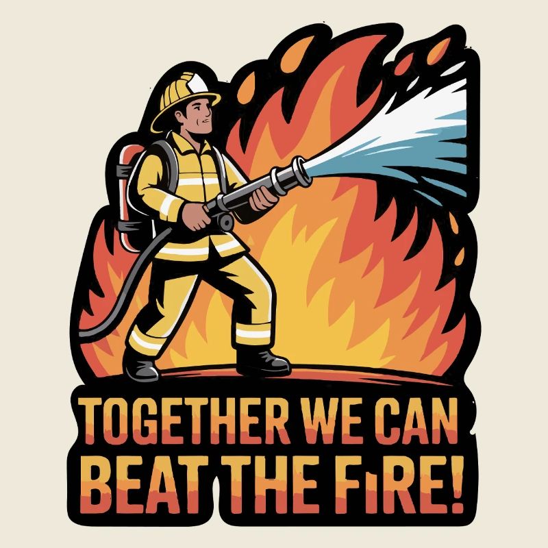Firefighter Unity Inspirational Design