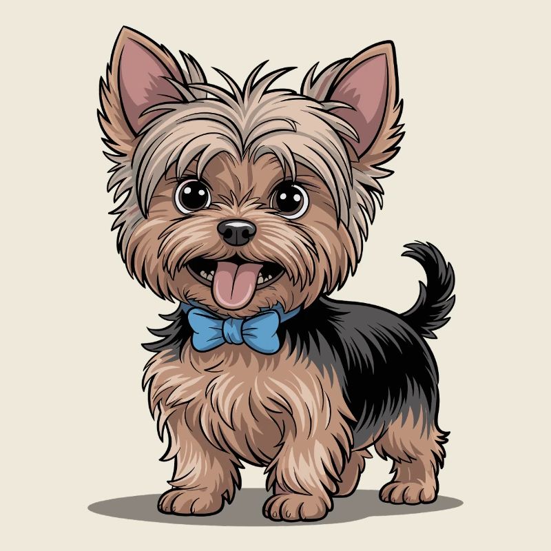 Yorkshire Terrier mignon avec un nœud