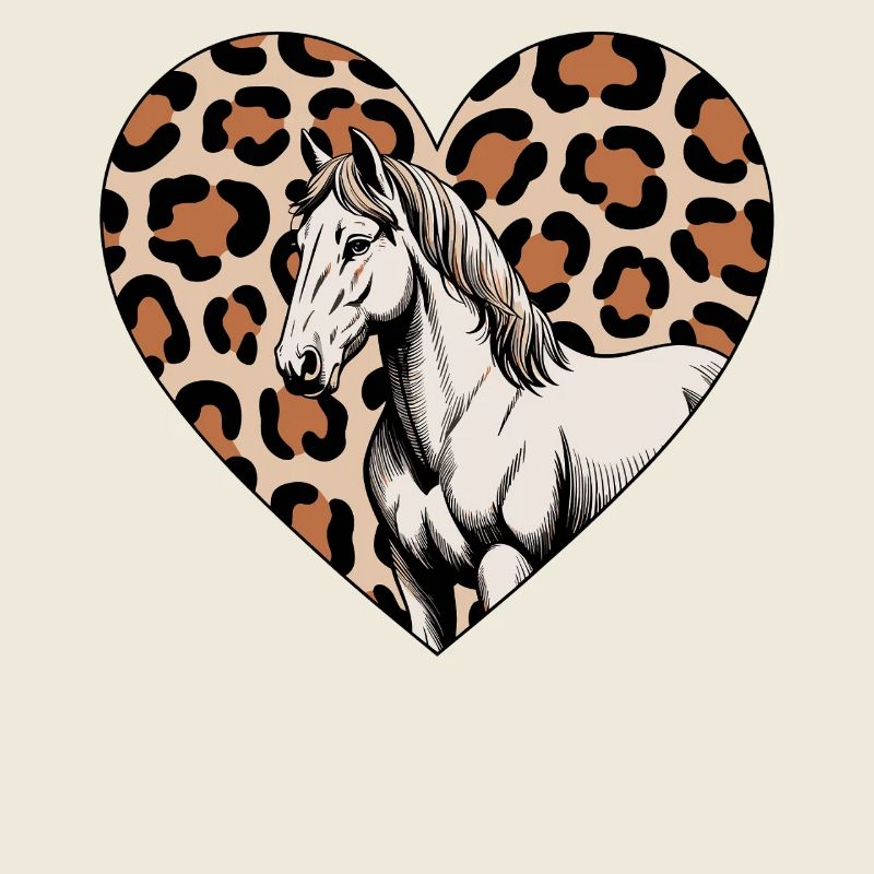 Leopard Herz mit Pferd