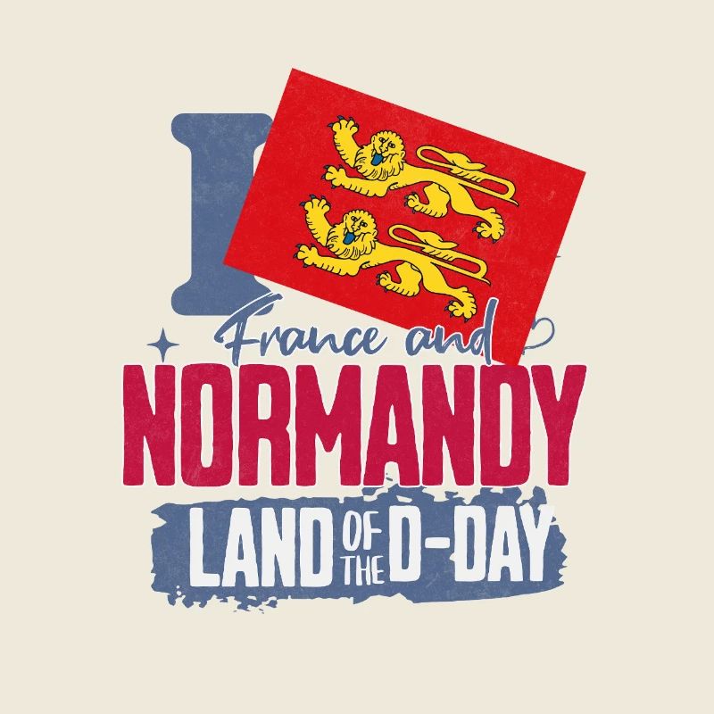 Design Land de Normandie avec Lion et Drapeau