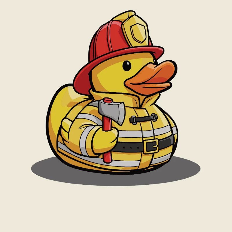 Retter Ente in Feuerwehruniform