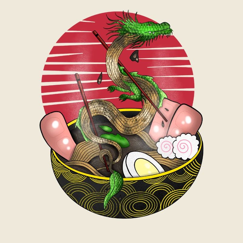 Conception mythique du bol de ramen serpent