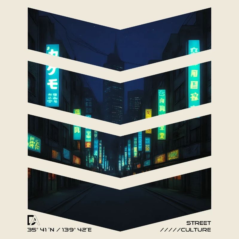 Neon City at Night 1 - Arrows