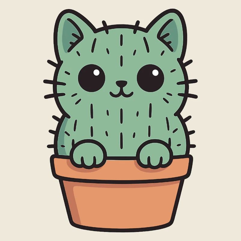 Conception de chaton cactus mignon