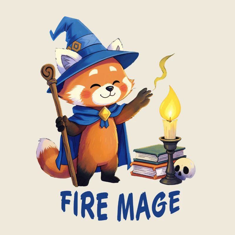Magicien Panda Rouge – Dessin animé Mage du Feu