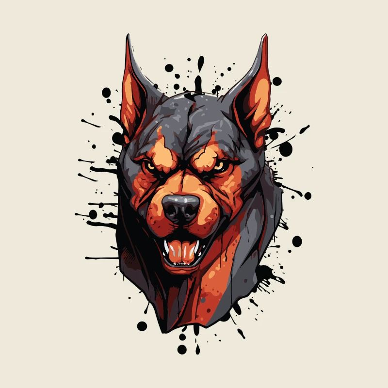 Doberman Head Dog