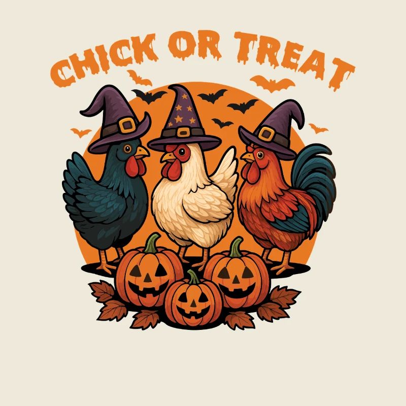 Küken oder Leckerli Gruseliges Halloween-Huhn