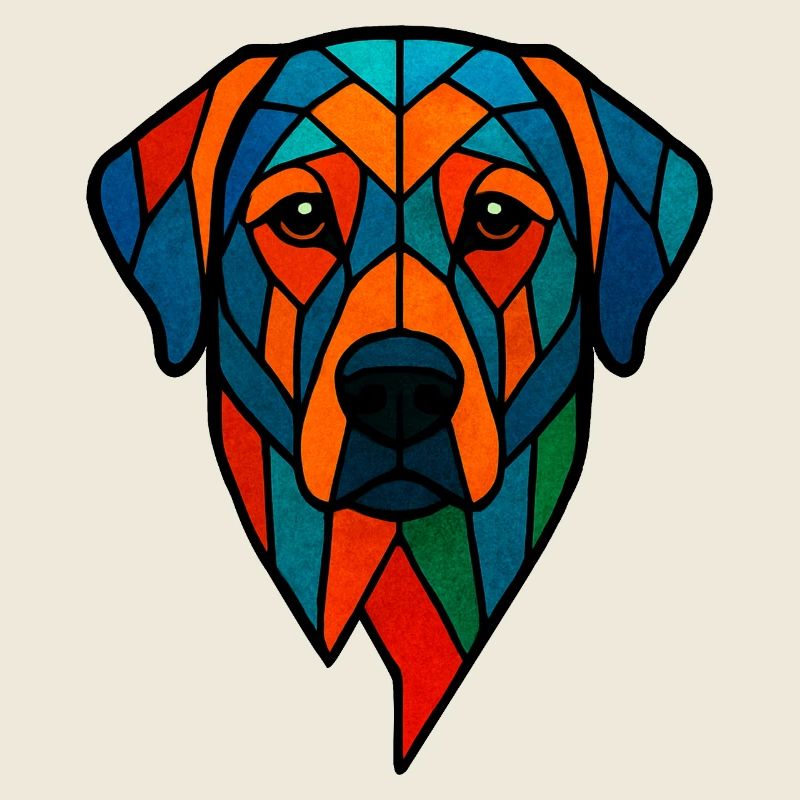 Labrador géométrique - Art de chien coloré
