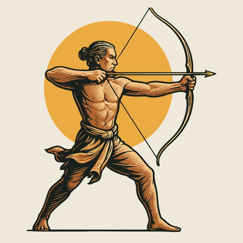 Archer Aim Bogenschießen Bogen Ziel Retro Design