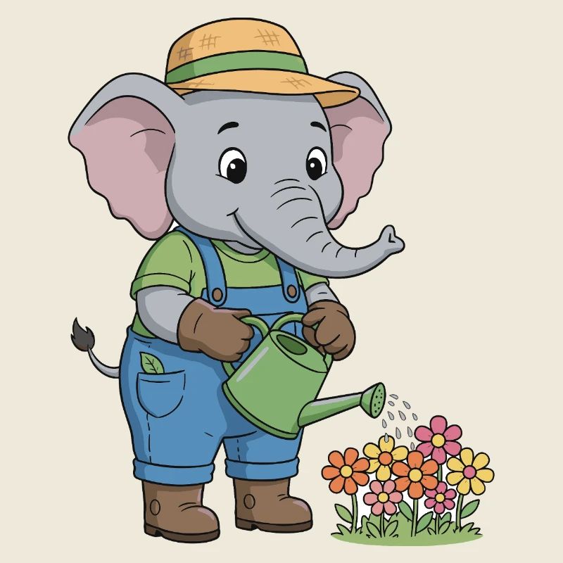 Conception fantaisiste de jardinage d’éléphant