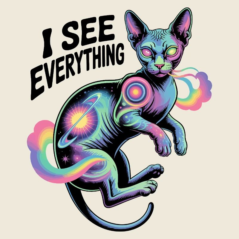 Illustrations du chat de la nébuleuse cosmique