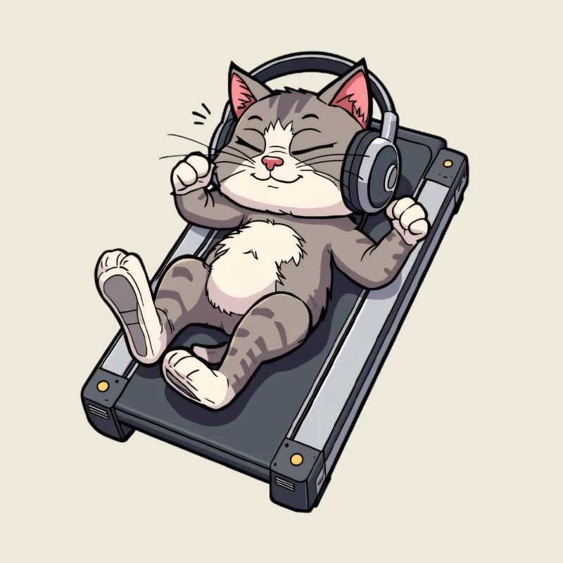 Cat Beat on the Treadmill
