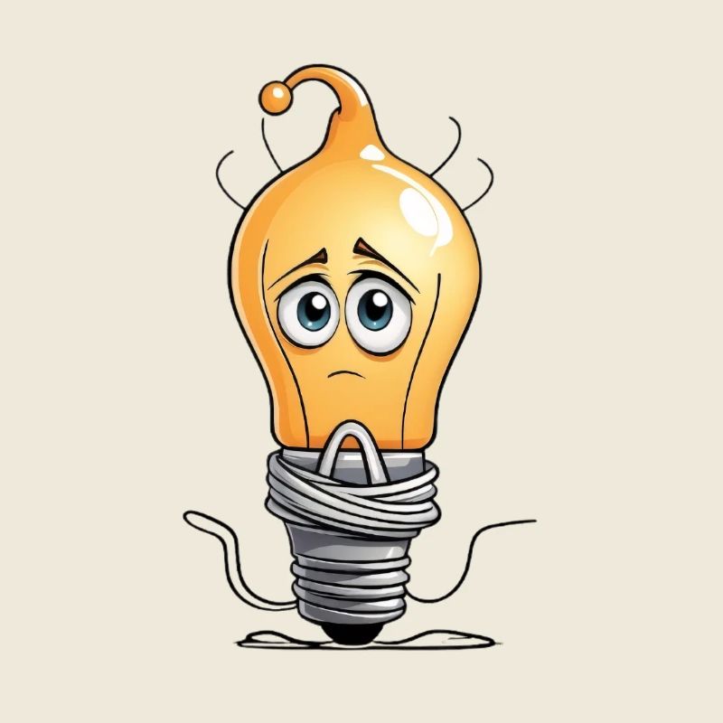 Sad Light Bulb Cartoon