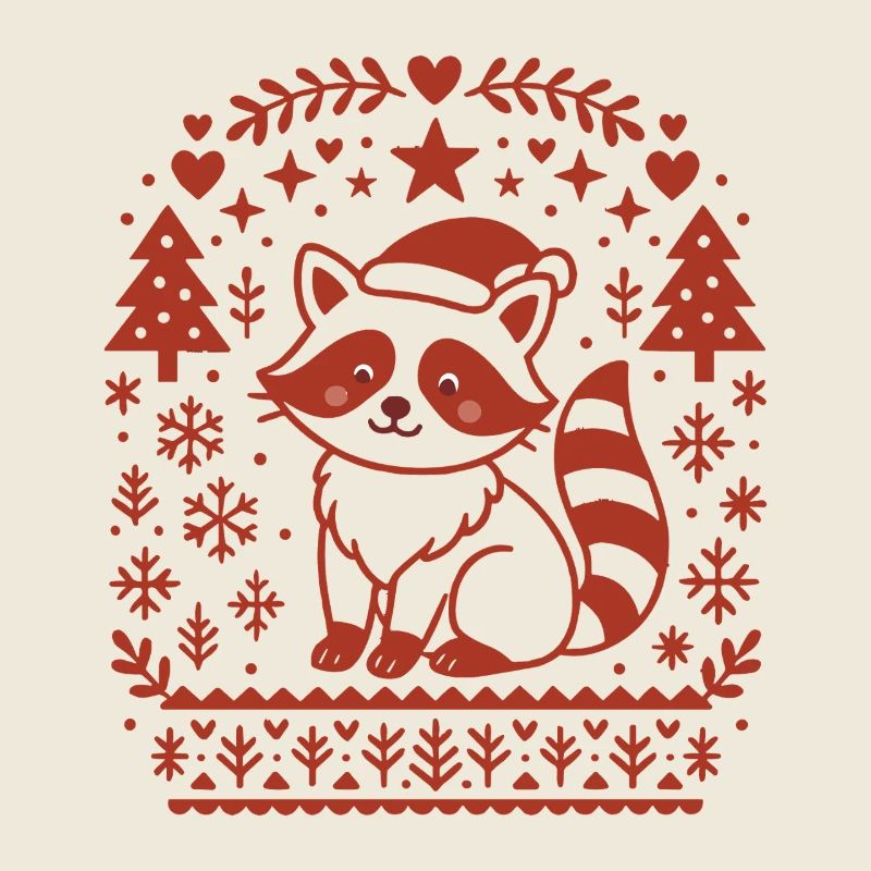 Conception de motif de raton laveur de Noël