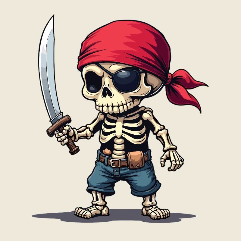 Squelette de pirate avec épée
