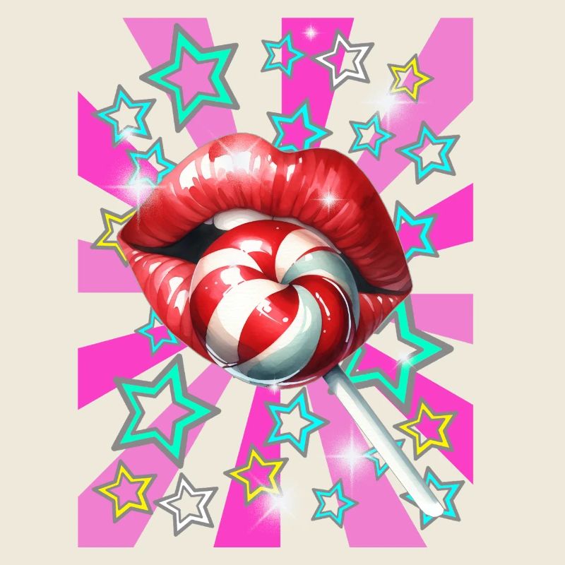 Retro Lollipop Lips Kissable Lips 60s