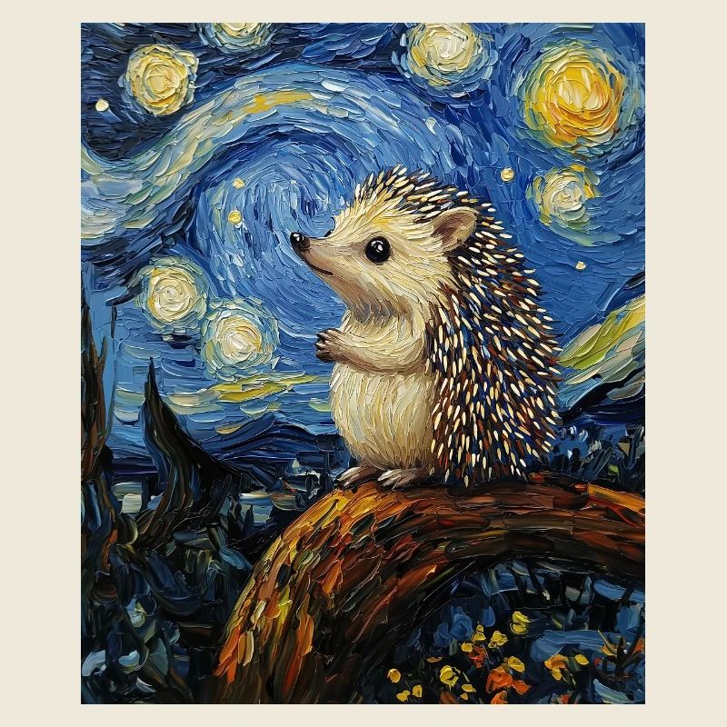  Igel Van Gogh Style Starry Night