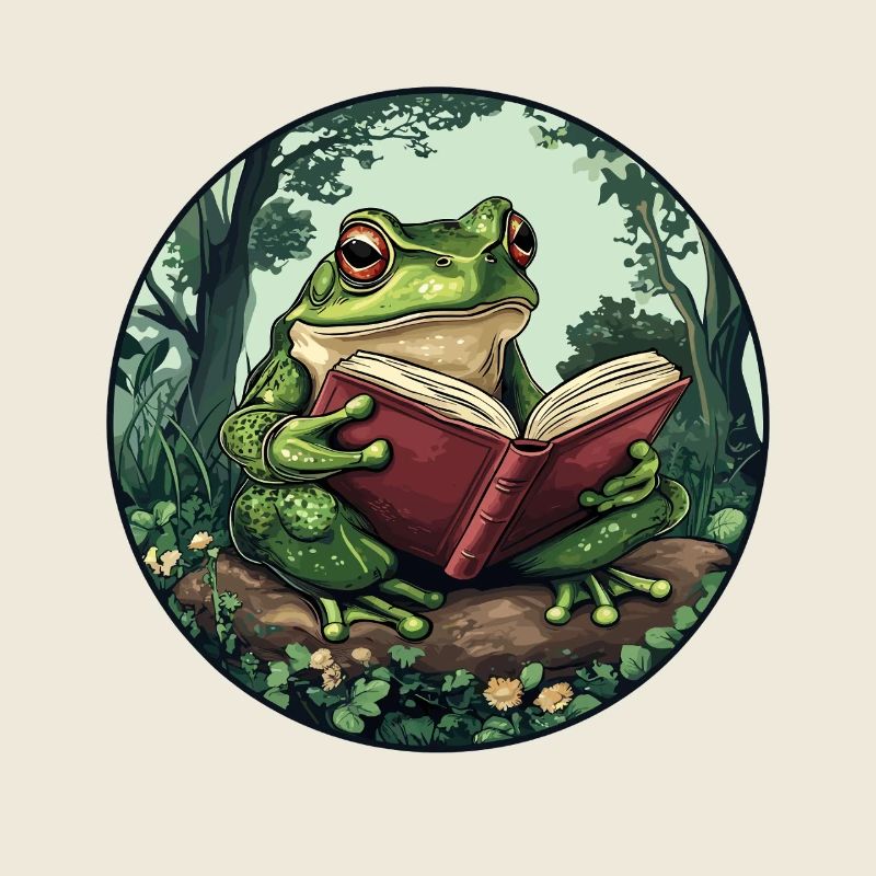Frog in the forest reads book