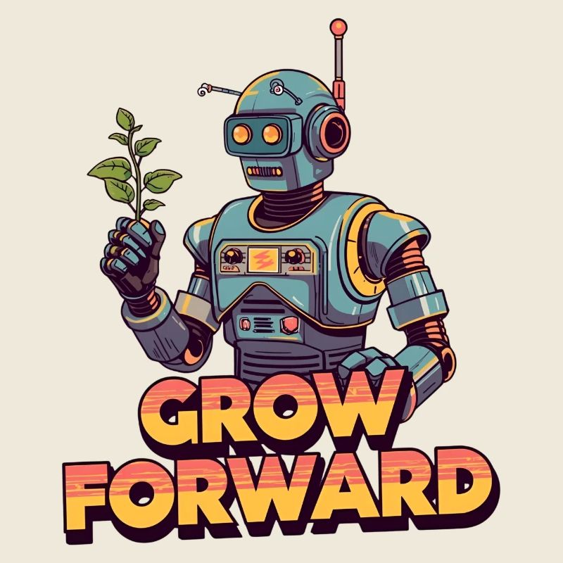 Grow Forward – Retro Sci-Fi Robot