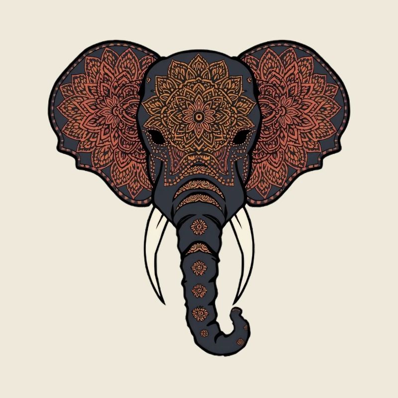 Mandala Elefant Kopf