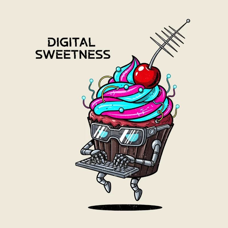 Cyber Cupcake avec robot à clavier