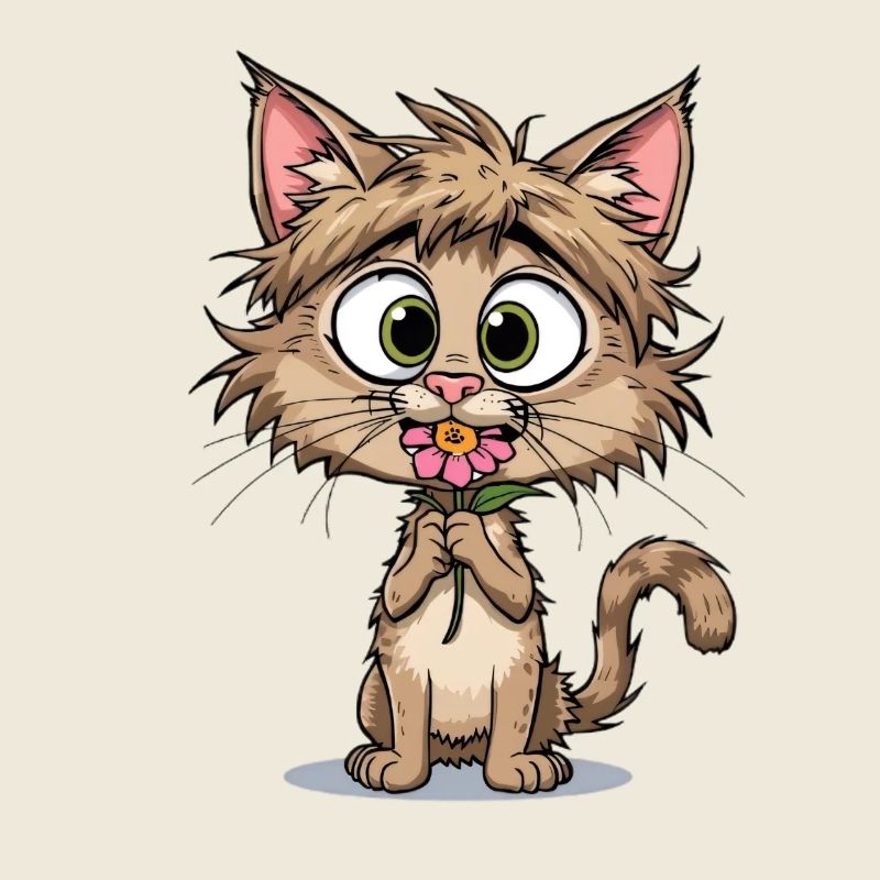 Chaton avec fleur