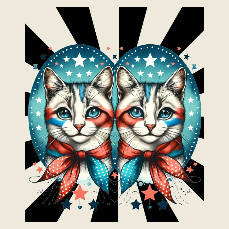 60er Retro Katzen Katze
