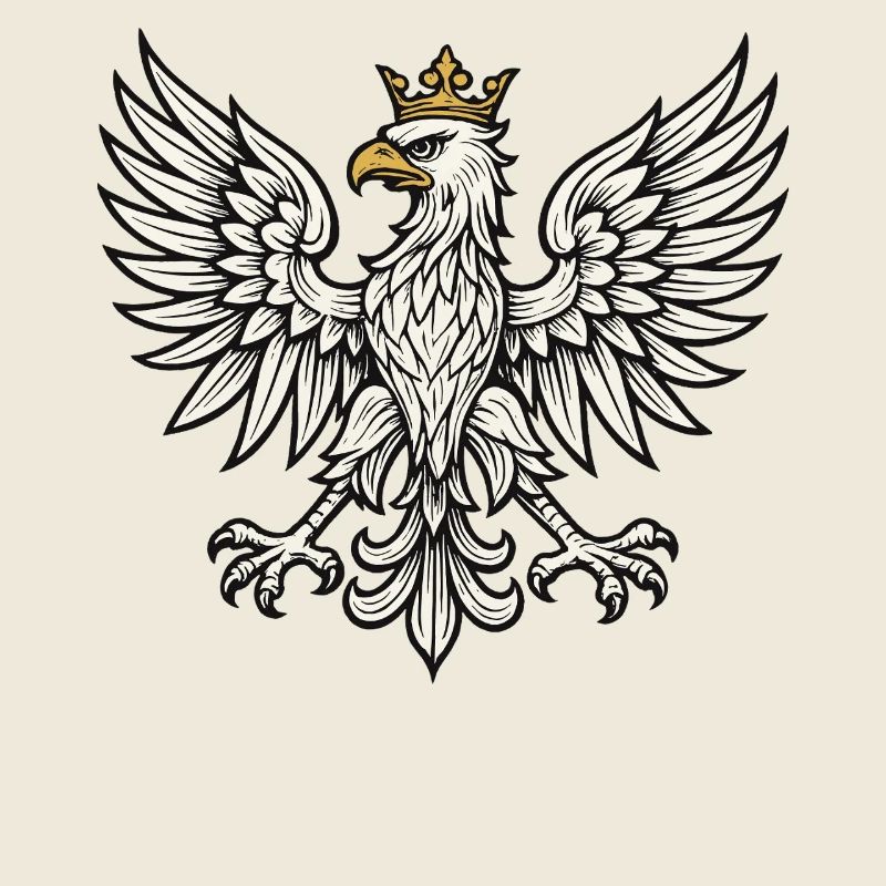 Poland White Eagle Minimal Heraldic Design