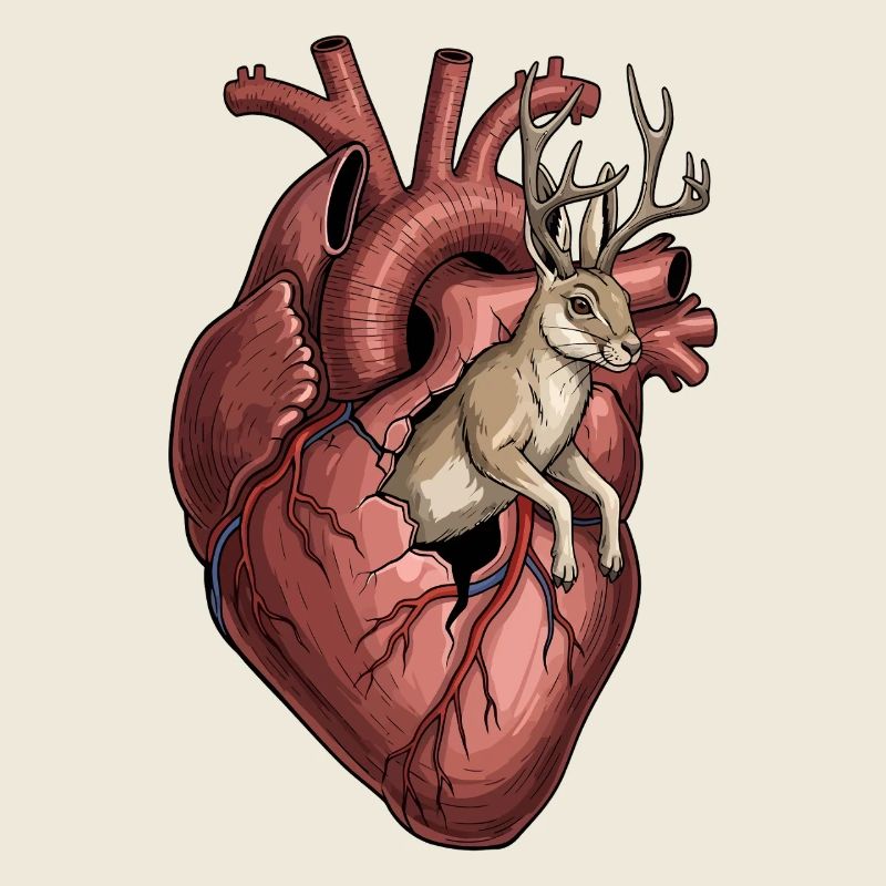 Coeur anatomique avec lapin