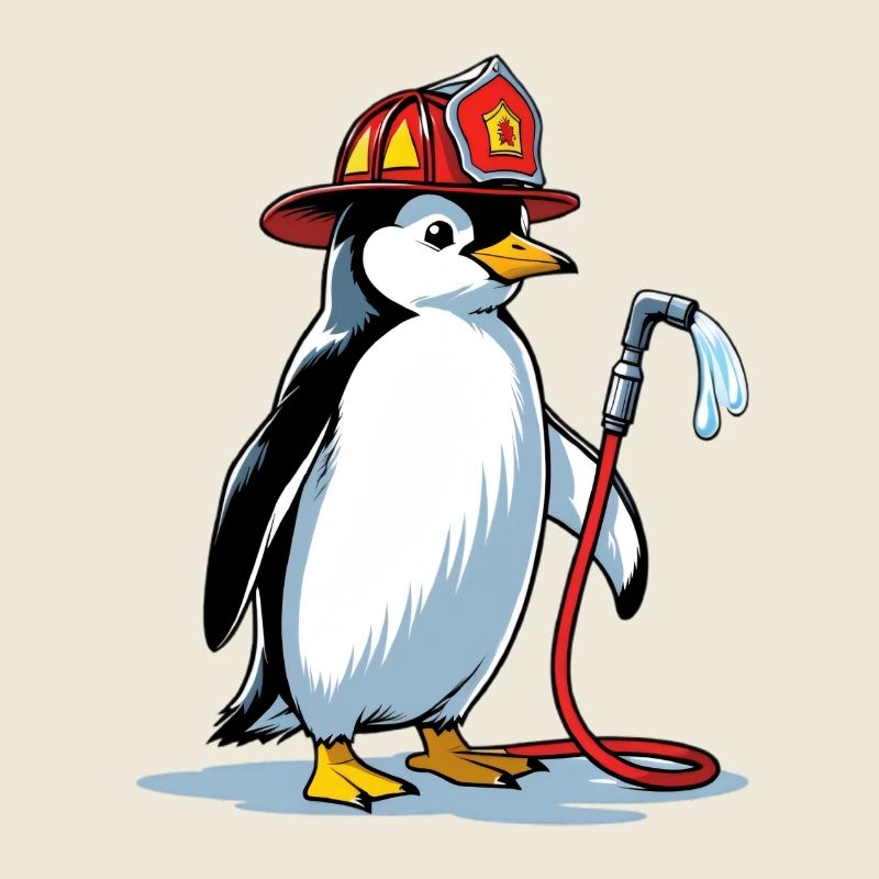 Firefighter Penguin with Hose