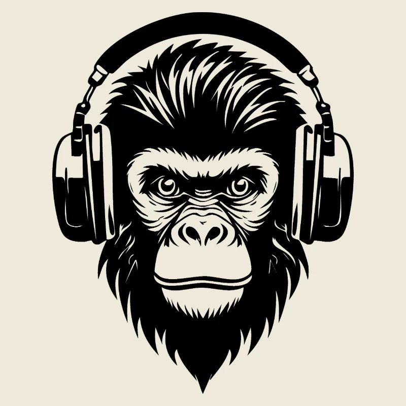 Comic-Affe mit Strähnen und Kopfhörern Shirt