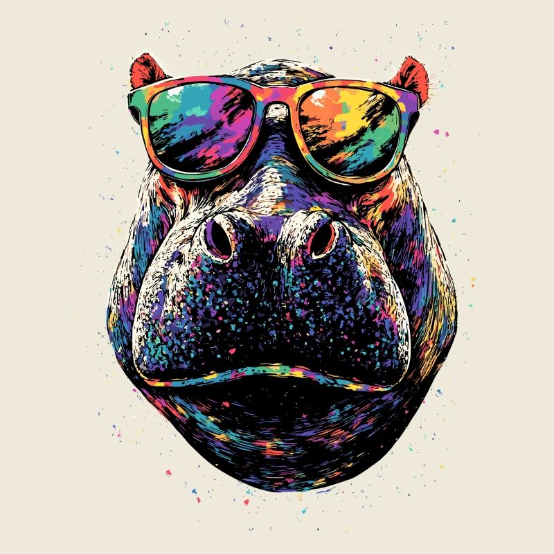 Nilpferd Flusspferd Mama Hippopotamus Cooles Hippo