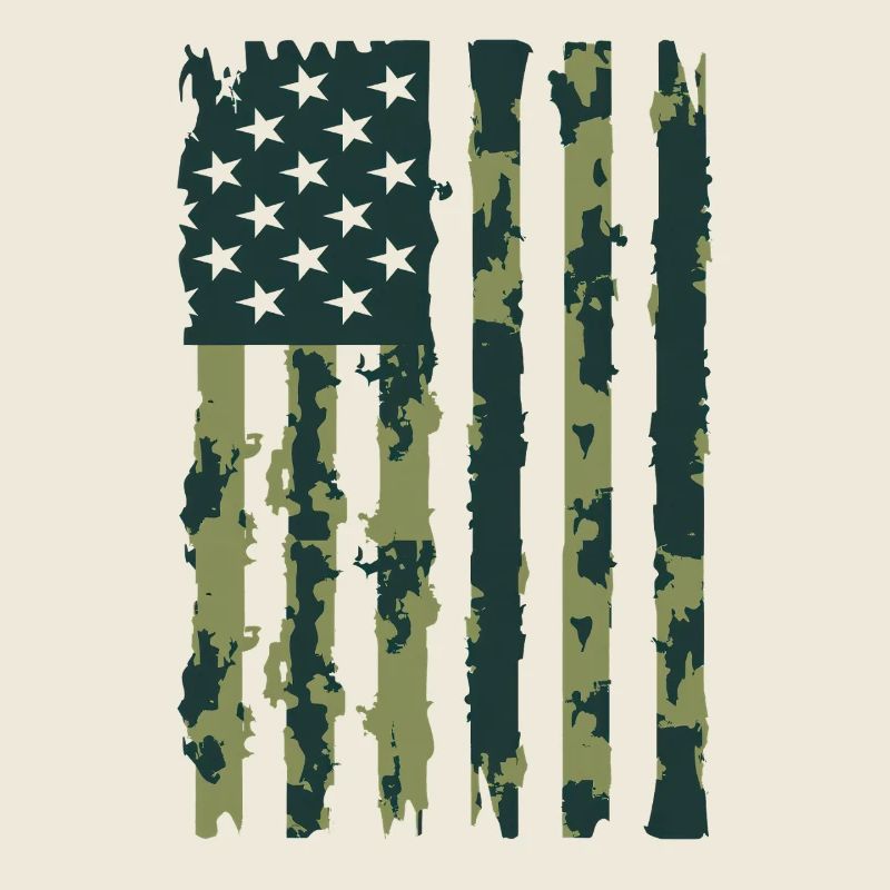 Drapeau des États-Unis Camo Camouflage Armée Militaire