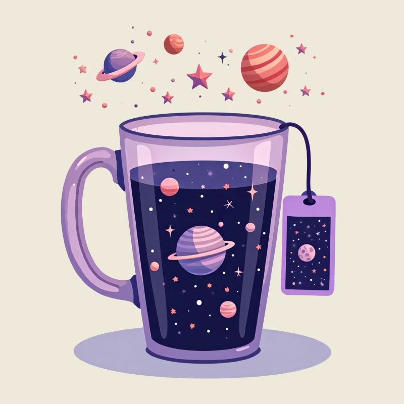 Tasse Cosmos violet avec jeu de planète