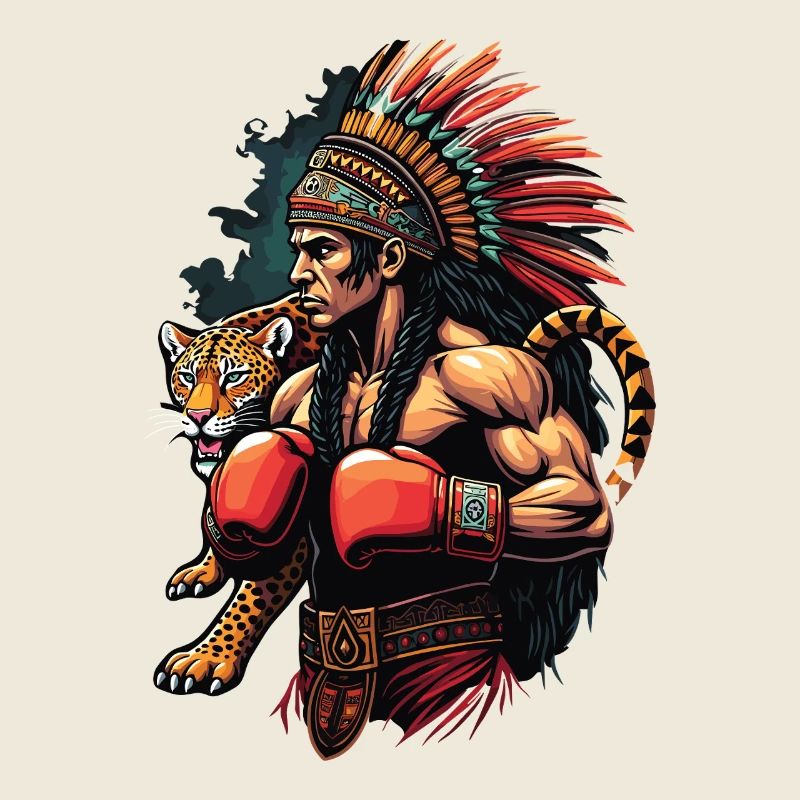 Indigener KriegerMit Jaguar