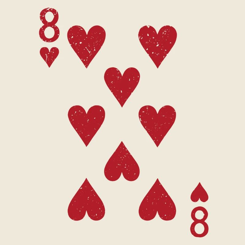 Eight Hearts Double Head Card Rome Poker