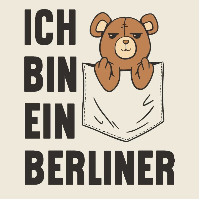 Ein frecher Taschen-Teddybär! Ich bin ein Berliner